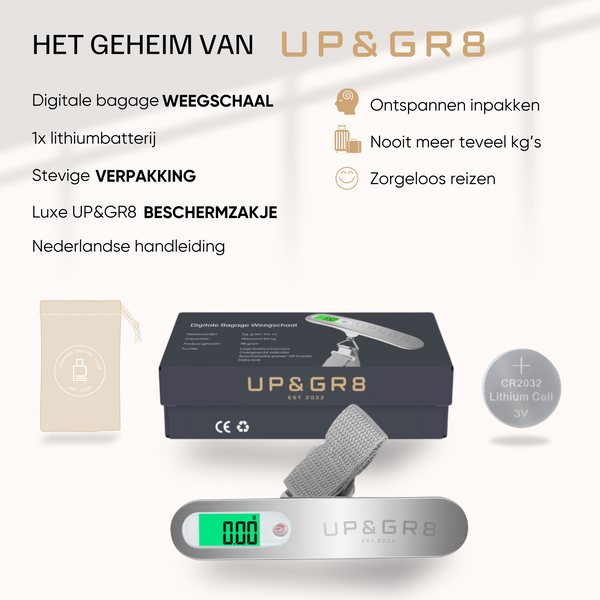 bagageweger tot 50 kg met batterij en luxe zakje